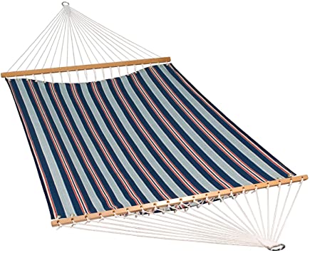 Algoma 82" x 55" Blue and Red Striped Quilted Double Hammock