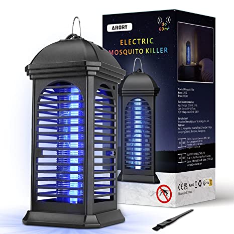 Mosquito Killer Lamp Bug Zapper, ARORY Electric Fly Killer Physical UV Light, 1200V Powerful High Voltage Fly Trap Effective for Mosquito, Flying Insects, Wasp, Safe for Home Indoor Kitchen Use
