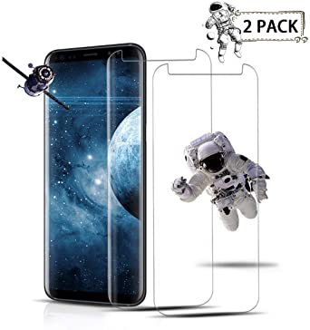 [2 Pack] Galaxy S8 Clear Screen Protector,TEIROO[Case Friendly][Anti-Fingerprint] Tempered Glass Screen Protector Compatible with Samsung Galaxy S8