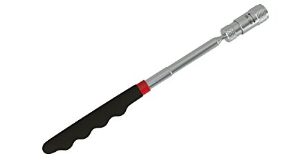 Magnetic Telescoping Pick Up Tool with LED Flash Light Retriever Wand with Telescopic Long Handle Retrieving Sweeper with a 8 Pound Magnet