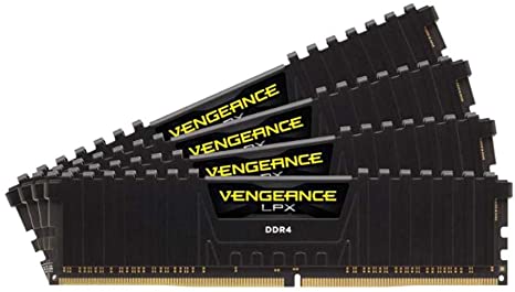 Corsair CMK64GX4M4C3000C15 Vengeance LPX 64 GB (4 x 16 GB) DDR4 3000 MHz C15 XMP 2.0 High Performance Desktop Memory Kit, Black