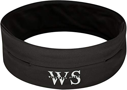 WILLWELL SPORT Running Belt - Fitness Belt, Flip Waist Belt with pockets, Waist Pack Belt. Hydration belt.Great for Carrying Keys, Phones, Cards and Cash. Suitable for Men And Women.