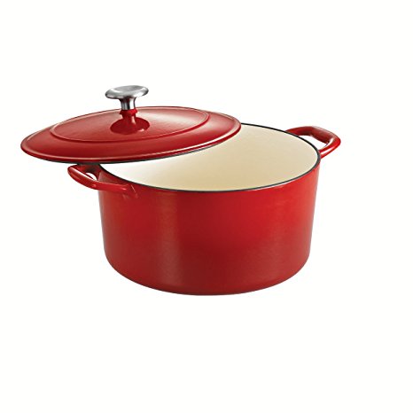 Tramontina Enameled Cast Iron Covered Round Dutch Oven, 6.5-Quart, Gradated Red