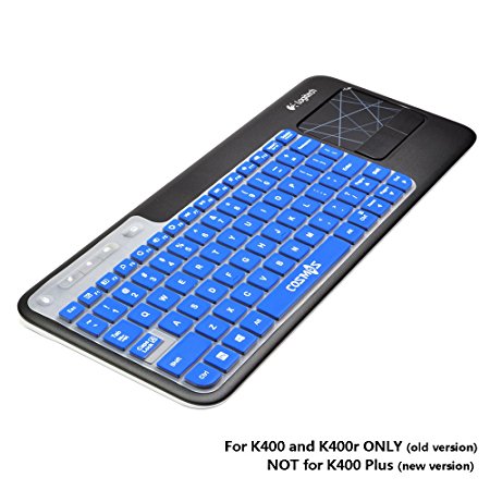 COSMOS Ultra Thin silicone soft keyboard cover skin for Logitech Wireless Touch Keyboard K400 and K400r (Blue)