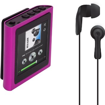 Polaroid PMP120-4PK Built-In Sports Clip Touch Screen Mp3 Player with Noise Isolating Earbuds for Sport Activities (pink)