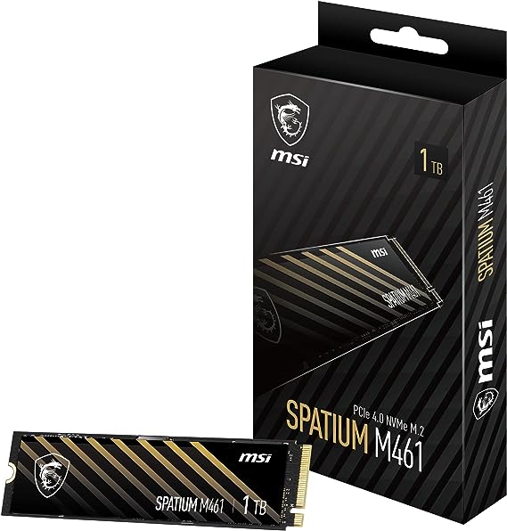 MSI SPATIUM M461 PCIe 4.0 NVMe M.2 1TB Internal SSD PCIe Gen4 NVMe (SPATIUM M461 PCIe 4.0 NVMe M.2 1TB)