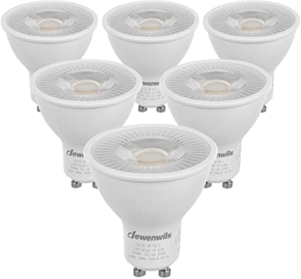 DEWENWILS 6-Pack GU10 LED Dimmable Bulb, 500LM, 3000K Warm White Track Light Bulb, 7W(50W Halogen Equivalent) LED Bulbs, UL Listed