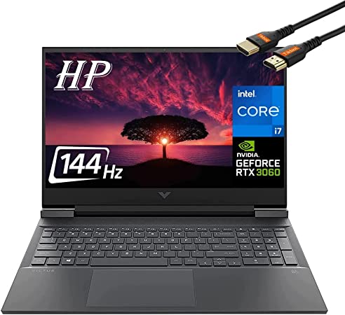 HP Newest Victus 16.1" Gaming Laptop, 16.1" 144Hz FHD IPS, Intel i7-11800H Up to 4.6GHz (8 cores 16 Threads), GeForce RTX 3060, WiFi 6 Backlit KB w/HDMI Cable (16GB RAM | 1TB PCIe SSD)