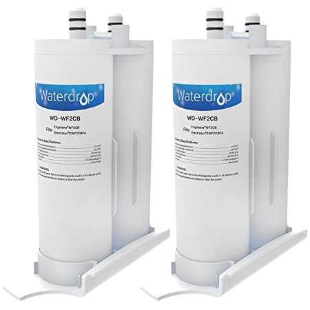 Waterdrop Refrigerator Water Filter Replacement for Frigidaire PureSource2 WF2CB, Kenmore 46-9911, Electrolux EWF2CBPA, FC100, SWF2CB, NGFC2000, 2 Pack