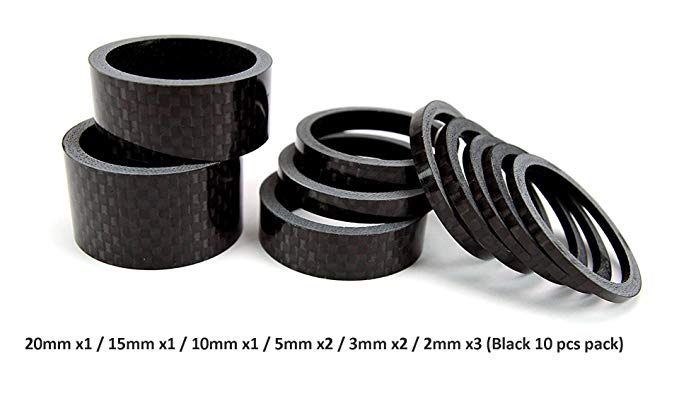 The Flying Wheels 4pc Bike Bicycle Full Carbon Headset Spacer 1-1/8" 20 15 10 5mm