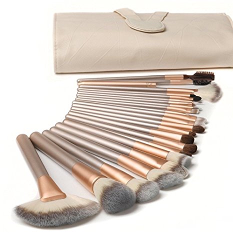 Make Up Brushes, 32 Piece Brushes Cosmetics Professional Essential Make Up Brush Set Kits with Travel Pouch (White 18 Pcs)