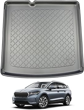 Nomad Boot Liner for Skoda Enyaq 2021  Premium Boot Floor Lower Position Tailored Fit Car Floor Mat Protector Guard Tray Black Custom Fitted Accessory - Dog Friendly & Waterproof with Raised Edges