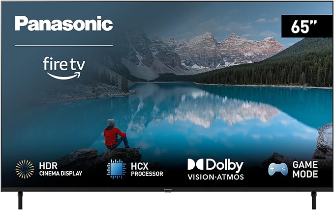 Panasonic TX-65MX800B, 65 Inch 4K Ultra HD LED Smart 2023 TV, High Dynamic Range (HDR), Dolby Atmos & Dolby Vision, Fire TV, Prime Video, Alexa, Netflix, Black