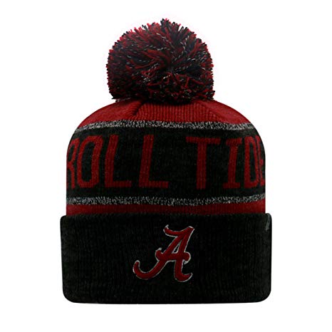 Top of the World NCAA"Below Zero" Striped Cuffed Knit Pom Beanie Hat