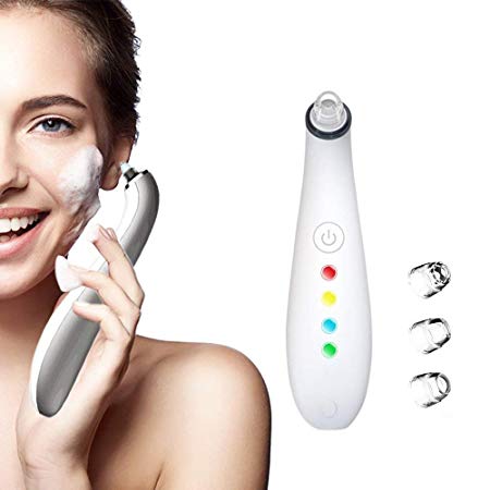 Hermano Electric Blackhead Remover Vacuum Comedo Suction Machine USB Rechargeable Facial Pore Cleaner Nose Skin Peeling Machine Comedo Extractor with 4 Suction Force & Probes