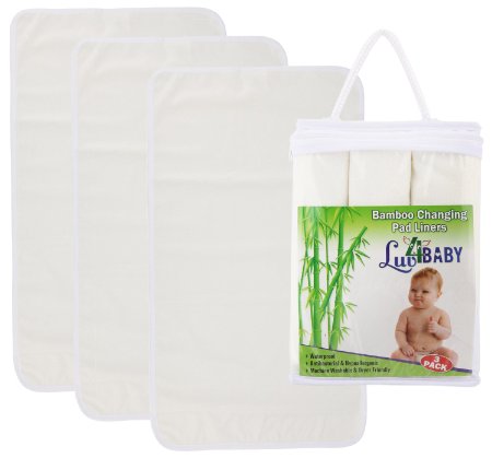 Bamboo Changing Table Pad Liners By Luv4Baby | Premium Changing Table Covers For Diapering Babies | Antibacterial | Soft & Hypoallergenic For Baby | Long & Thick Waterproof Liners | Machine Washable