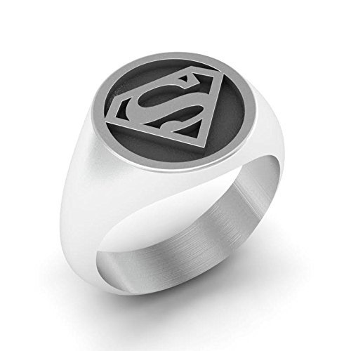 Superman Ring, Sterling Silver Superman Wedding Ring, Super Hero Ring,