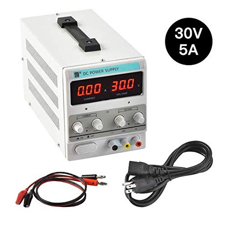 SUNCOO DC Power Supply 5A/30V Precision Variable Digital Adjustable Bench Dual LED Display US Standard w/Cable 5A 30V