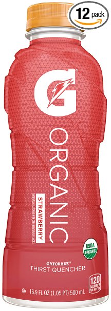 G Organic, Strawberry, Gatorade Sports Drink, Organic Hydration, USDA Certified Organic, 16.9 Fl Oz. (Pack of 12)