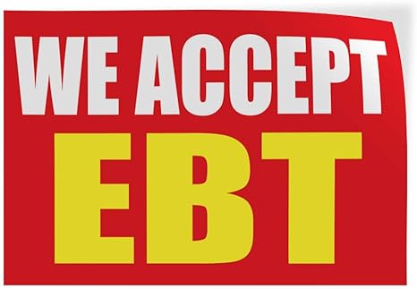 Decal Sticker Multiple Sizes We Accept Ebt Promotion Business Style U Business Electronic Benefit Transfer Outdoor Store Sign Red - 10inx7in,