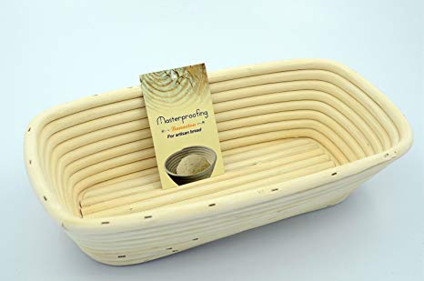 Masterproofing Rectangle Banneton Basket(1000g dough)-- 12-inch by 5-inch
