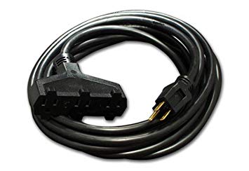 50-Foot 12/3 Heavy Duty Black A/V Extension Cord with 3 Outlets - Your Name on Cord