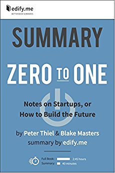 Summary of 'Zero to One' by Peter Thiel & Blake Masters. (2 Summaries in 1: In-Depth Summary and Bonus 2-Page PDF.)