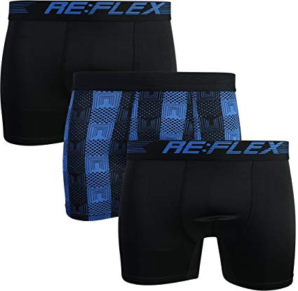 Re:Flex Men's Active Performance Boxer Briefs Underwear (3 Pack)