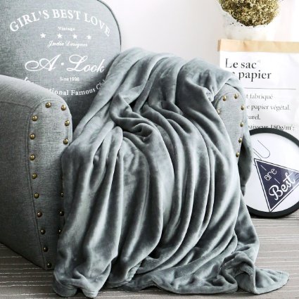 Luxury Collection Ultra Soft Plush Fleece Lightweight All-Season Throw/Bed Blanket, King, Azure Gray