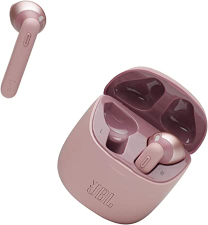 JBL Tune 225TWS True Wireless Earbuds, with JBL Pure Bass Sound, Bluetooth, 25 Hours Battery, Dual Connect, and Voice Assistant (Pink)