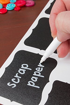 Chalk Pen : Bold White Liquid Chalk Marker with 2mm Fine Tip for Writing and Drawing - Erasable Chalkboard Label Paint Pen by Cestari Kitchen