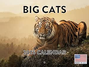 Big Cat Animal Calendar 2025 Monthly Wall Calender 12 Month