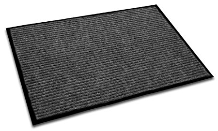 Doortex Eco-Friendly Ribbed Indoor Entrance Mat, 36" x 24", Charcoal (ECOR2436CH)