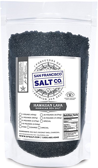 Hawaiian Black Lava Salt (2lb bag Coarse Grain)