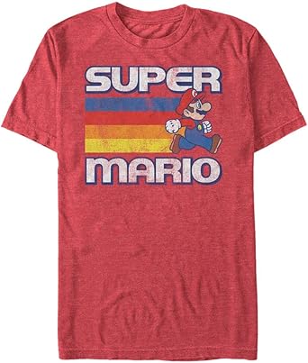 Nintendo Men's Super Mario Running Retro Stripe T-Shirt