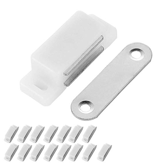 JQK Magnetic Door Catch, 45 mm Cabinet Magnet Closet Catches 16 Pack, 8 lbs HCC130-P16