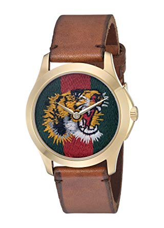 Gucci Quartz Gold and Leather Casual Two-Tone Men's Watch(Model: YA126497)