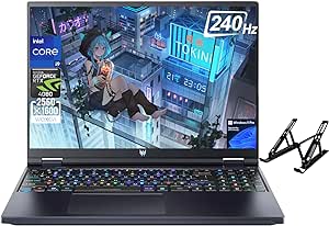 acer Predator Helios 16 Gaming Laptop - 16" WQXGA 240Hz Display, Intel Core i9-13900HX, NVIDIA RTX 4080, 32GB DDR5, 2TB SSD, Backlit Keyboard, WiFi 6, Windows 11 Pro, with Laptop Stand