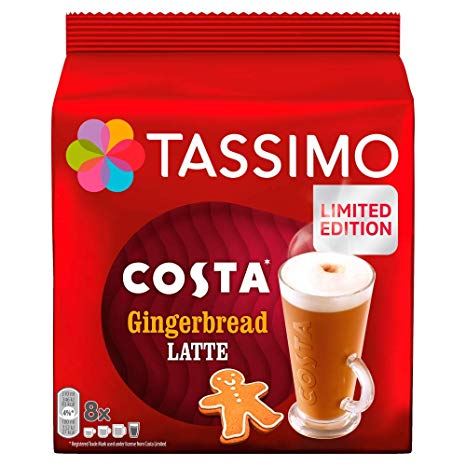 Tassimo Costa Gingerbread Latte Coffee Pods, Pack of 5