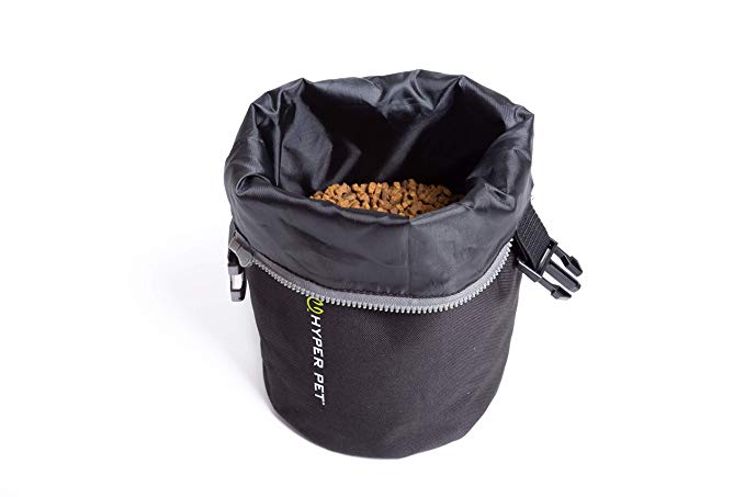 Hyper Pet Doggie Bag Pet Food Storage Container (Collapsible Travel Accessories Designed for Pets on The Go) [Stay Fresh Liner Keeps Dog Food and Cat Food Fresh - Holds 8 Pounds of Kibble], Black