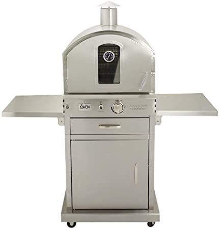 Summerset 'The Oven' Outdoor Freestanding Large Capacity Gas Oven with Pizza Stone, Smoker Box and Mobile Cart, 304 Stainless Steel Construction, Natural Gas