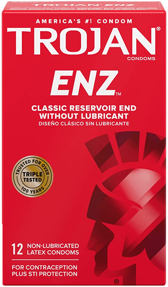 Trojan ENZ Natural Latex Non-Lubricated Condoms - 12 Count