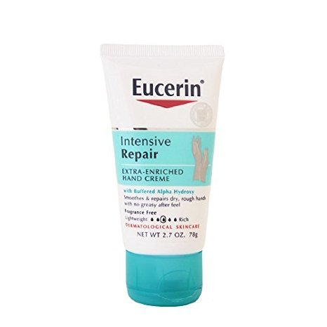 Eucerin Intensive Repair Extra-Enriched Hand Creme with Buffered Alpha Hydroxy 2.7 oz (78 g)