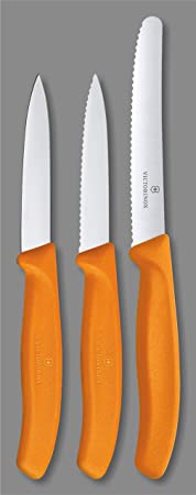 Victorinox Swiss Classic Stainless Steel Paring Knife Set, Set of 3, Orange