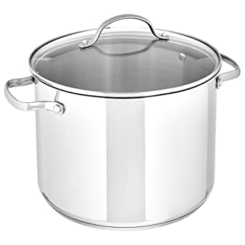 AmazonBasics Stainless Steel Stock Pot with Lid, 8-Quart, Silver