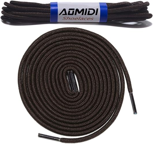 AOMIDI 2 Pair Shoelaces Round Athletic Shoes Lace for Boot Laces Shoelaces and Multiple Shoe Types Replacements