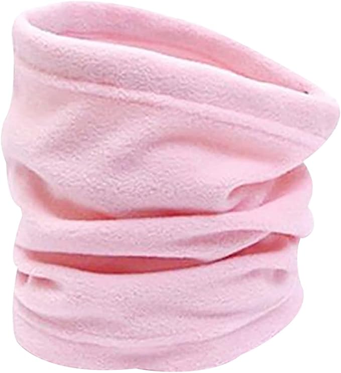 Winter Face Mask Ski Mask Neck Gaiter Cold Weather Half Balaclava Fleece Thermal Neck Warmer for Men & Women Beanie Hat Scarf Pink