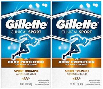 Gillette Clinical Strength Sport Odor Protection Advanced Solid Antiperspirant/Deodorant - Sport T - 1.7 oz - 2 pk