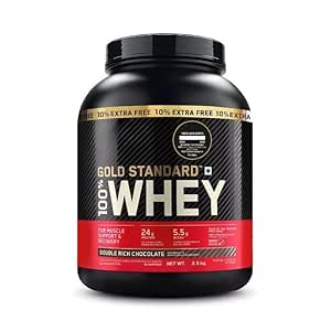 On Gold Standard Made for Whey Protein Powder 100% Whey 5lbs +(10%) Extra 2.5kg (Double Rich Chocolate)