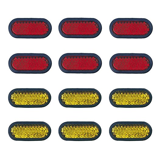 Custom Accessories 43336 Amber/Red 6 Adhesive Reflector, 1 Pack